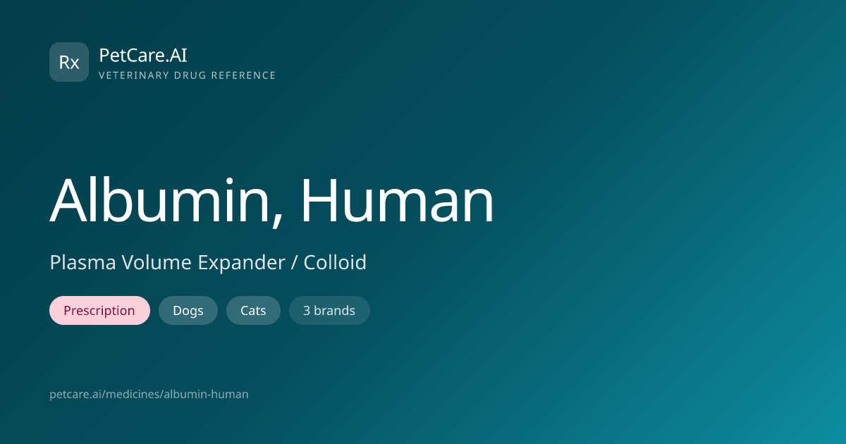 Albumin, Human for Pets — Dosage, Safety & Interactions | PetCare.AI