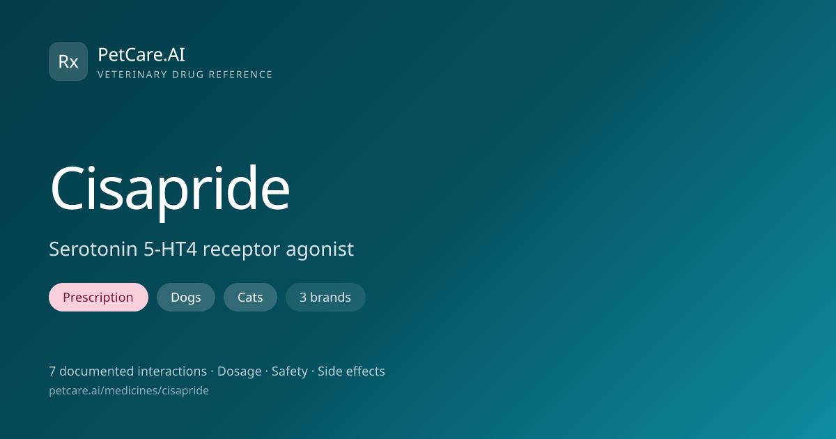 Cisapride for Pets — Dosage, Safety & Interactions | PetCare.AI