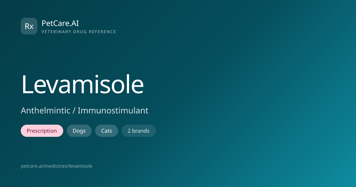 Levamisole for Pets — Dosage, Safety & Interactions | PetCare.AI