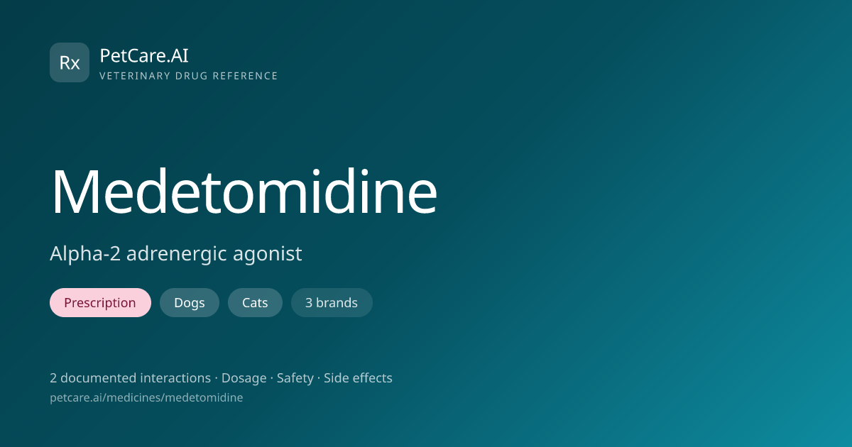 Medetomidine for Pets — Dosage, Safety & Interactions | PetCare.AI