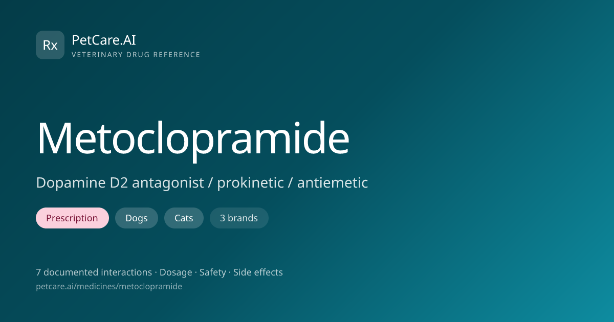 Metoclopramide for Pets — Dosage, Safety & Interactions | PetCare.AI