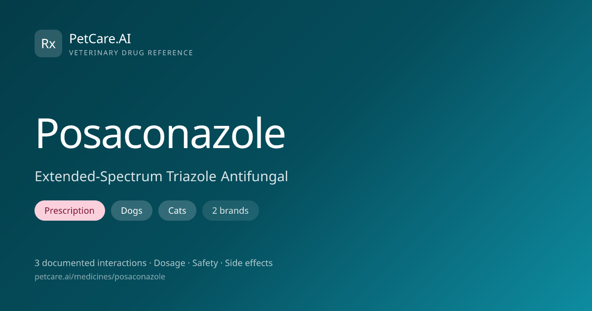 Posaconazole for Pets — Dosage, Safety & Interactions | PetCare.AI