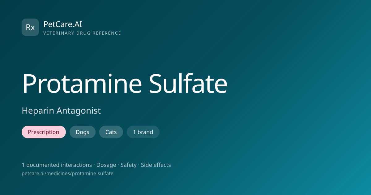 Protamine Sulfate for Pets — Dosage, Safety & Interactions | PetCare.AI