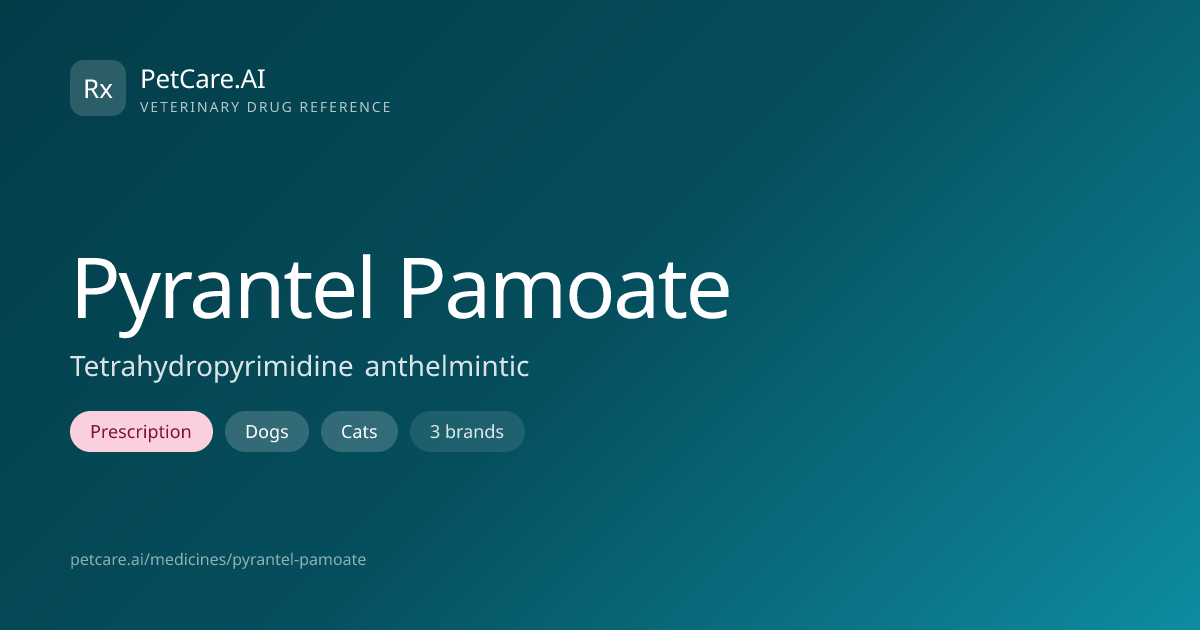 Pyrantel Pamoate for Pets — Dosage, Safety & Interactions | PetCare.AI